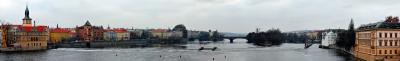 Pano of Vltava River from the Charles Bridge