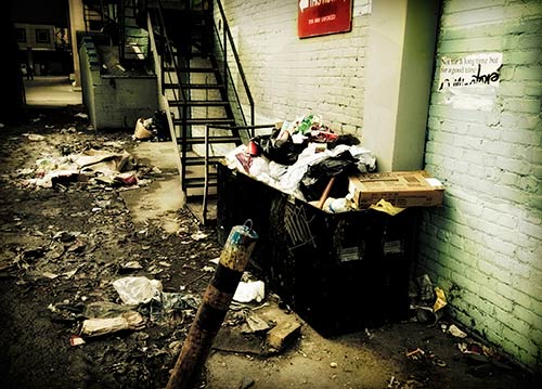 garbage dump parking lot